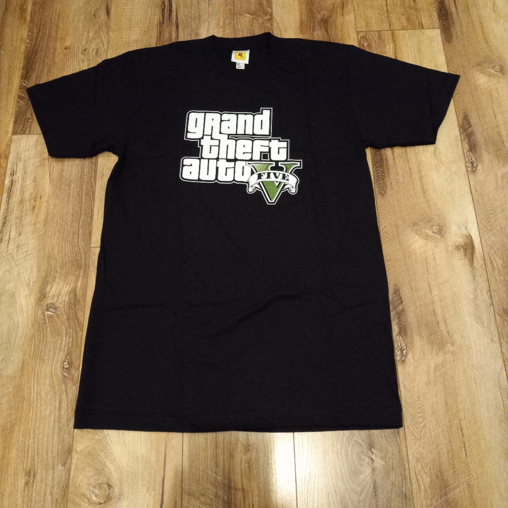 GTA 5 Grand Theft Auto V Official Rockstar Promo Black T-Shirt Medium NEW